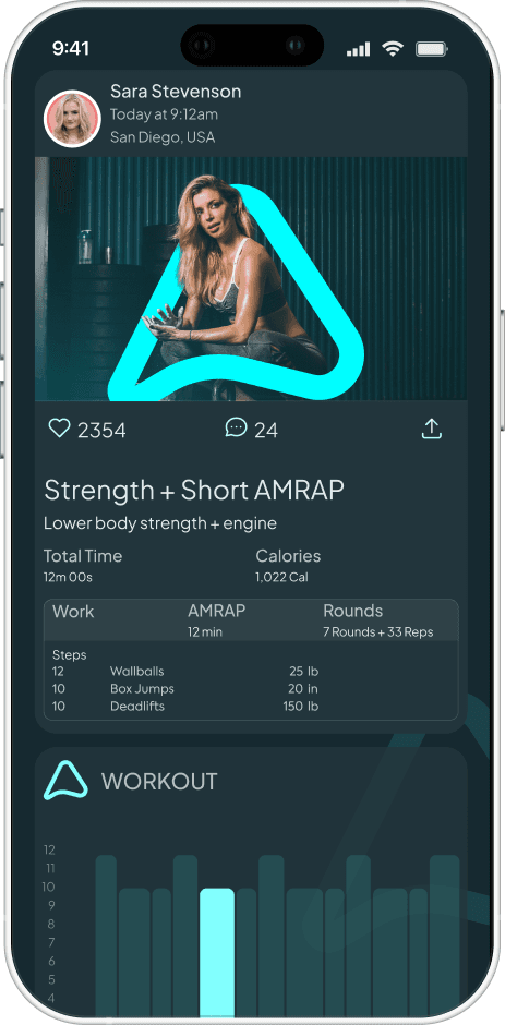 Arvox training history view on mobile