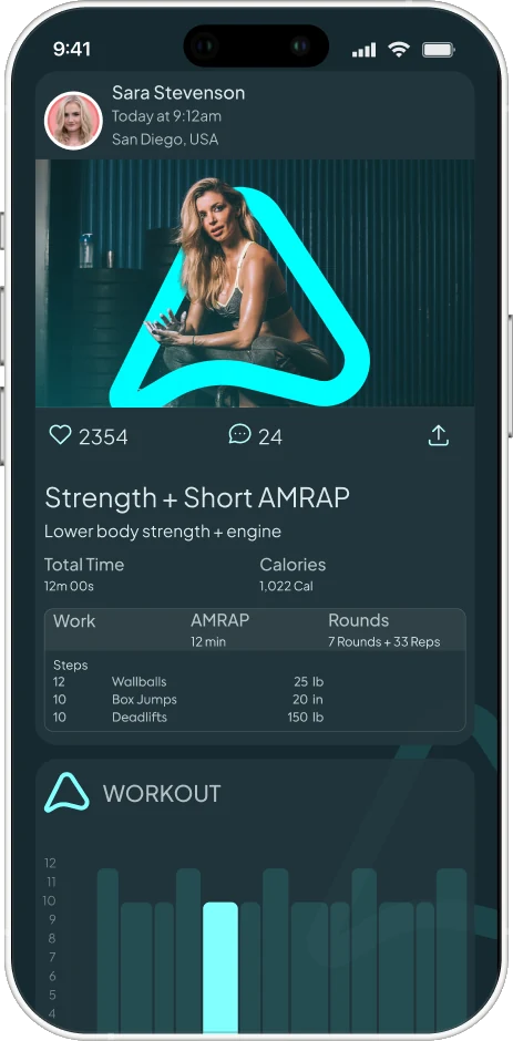 Arvox training history view on mobile
